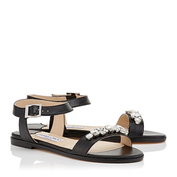 Jimmy Choo Onpa City Flat with Jewel Black Sandals - Picture 3 of 6